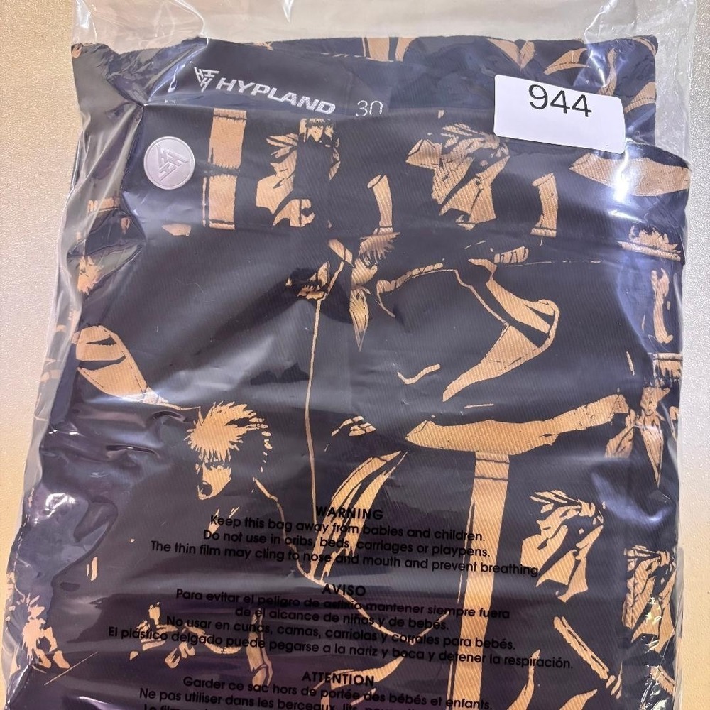 Bleach Hypland Jeans Anime Cargo Black Yellow Men's Size 30 (32X33) - Picture 9 of 9